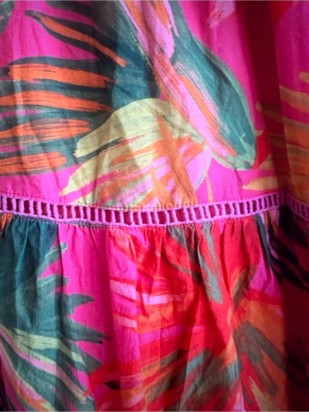 FARM Rio Pink, Green & Orange Tropical Tiered Maxi Dress - Picture 7 of 9